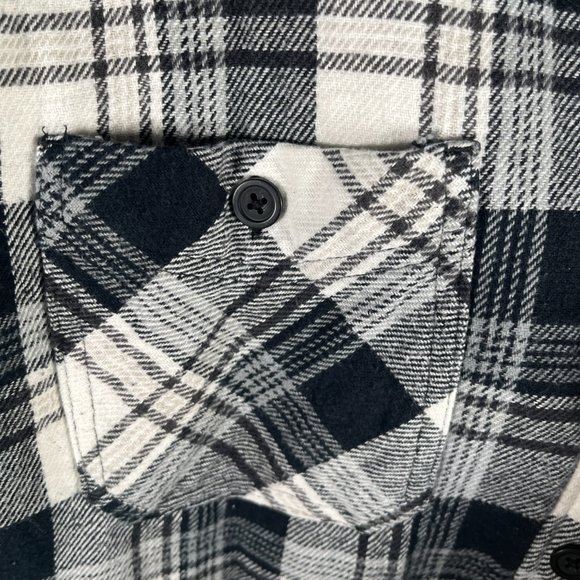 Telluride 100% Cotton Fleece Lined Flannel Button Up Jacket Mens Sz XL BLK/WHITE - Picture 5 of 13